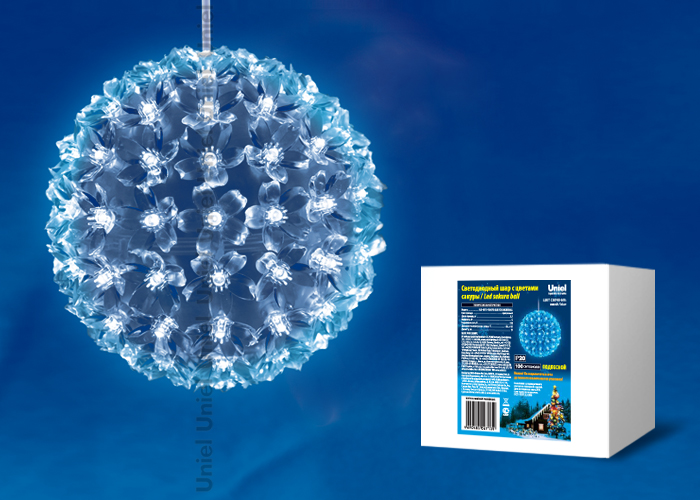 ULD-H1515-100/DTA BLUE IP20 SAKURA BALL Фигура светодиодная «Шар с цветами сакуры», с контроллером,