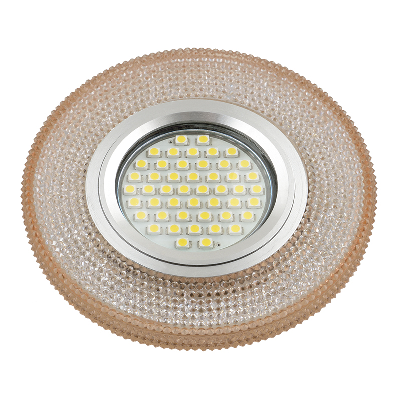 DLS-L142 GU5.3 GLASSY/LIGHT TEA Светильник декоративный встраиваемый, серия Luciole. Без лампы, цоко